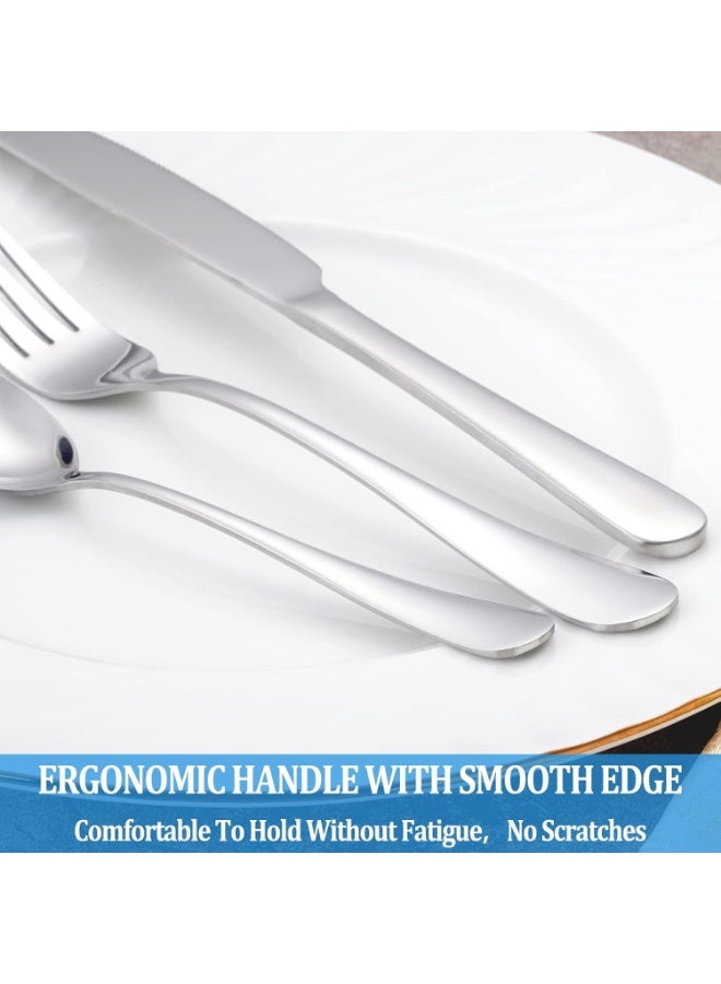 طقم ملاعق طعام ستانلس ستيل فاخر عالي الجودة 18/10 عدد 6 قطع كاملة الحجم بطول 21 سم – ملاعق أكل معدنية ثقيلة متينة مصنوعة من فولاذ مقاوم للصدأ والتآكل والخدش والاستخدام المكثف – فضيات مطبخ آمنة للطعام غير سامة بدون طعم معدني أو تفاعل مع الأطعمة الساخنة والباردة – تشطيب مرايا لامع فاخر متعدد المراحل يمنح مظهر أنيق وراقي لسفر الطعام – ملاعق مائدة بوزن متوازن وتصميم مريح لليد وحواف ناعمة مصقولة لا تجرح الفم – قابلة للغسل في غسالة الصحون ومناسبة للاستخدام اليومي في المنزل والمطاعم والكافيهات والفنادق والبوفيه والولائم والعزومات والحفلات والمناسبات الرسمية والغير رسمية - Image 5